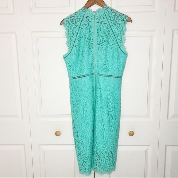 Bardot NWOT Lace Sheath Mint Green Cocktail Dress - Picture 6 of 10